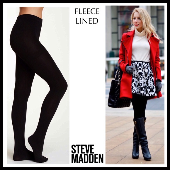 ❤️SOLD❤️STEVE MADDEN BLACK FLEECE LINED TIGHTS A2C - Picture 8 of 8